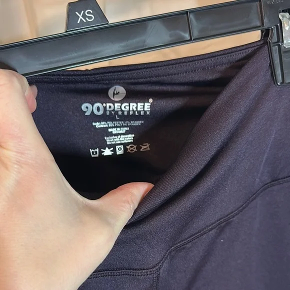 Purple High-Waisted Leggings 90 degrees by reflex nwt polar fleece lined - Picture 3 of 10